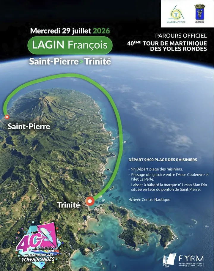 Carte de l’étape 4, de La Trinité à Saint-Pierre